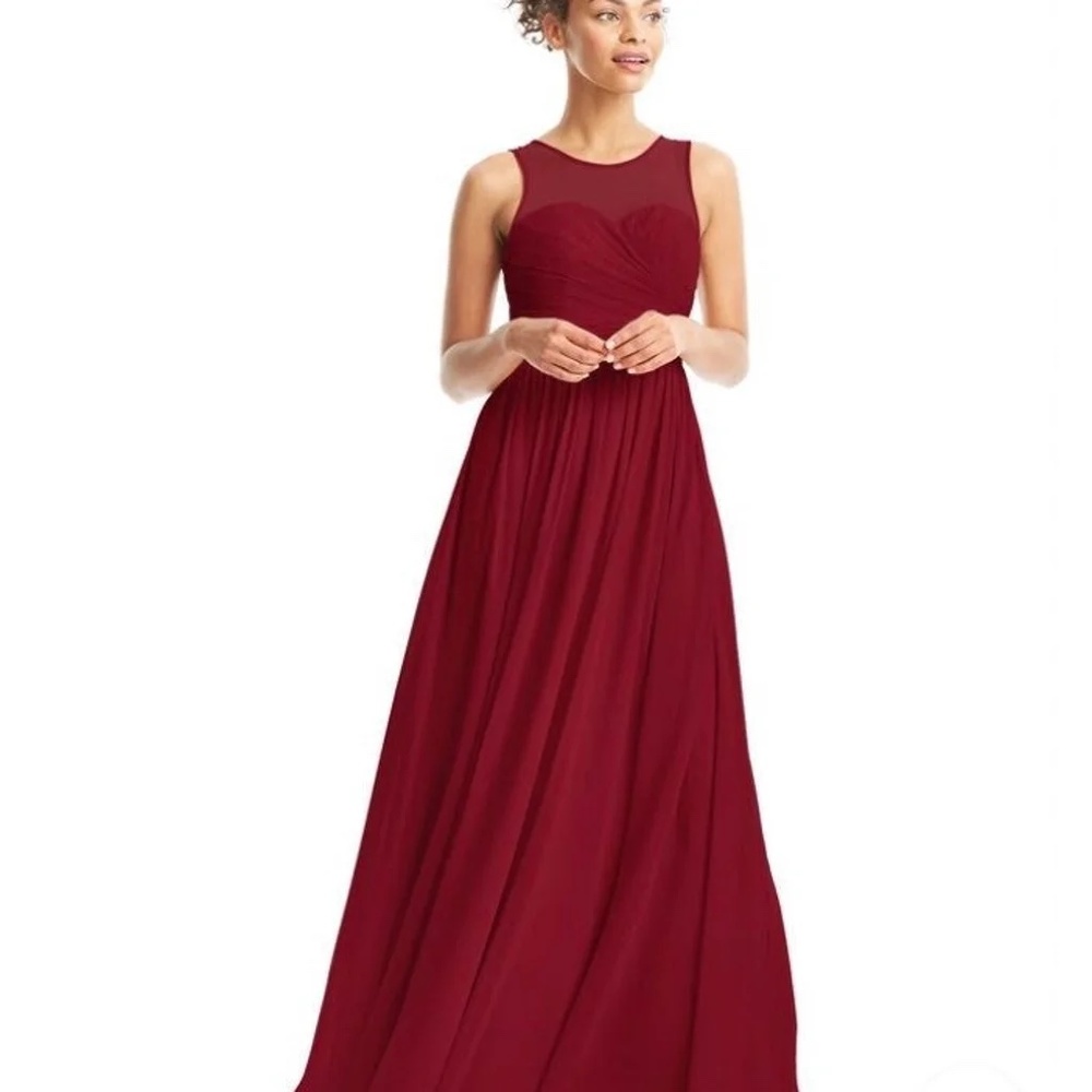 Azazie Nina Bridesmaid Dress Burgundy Red